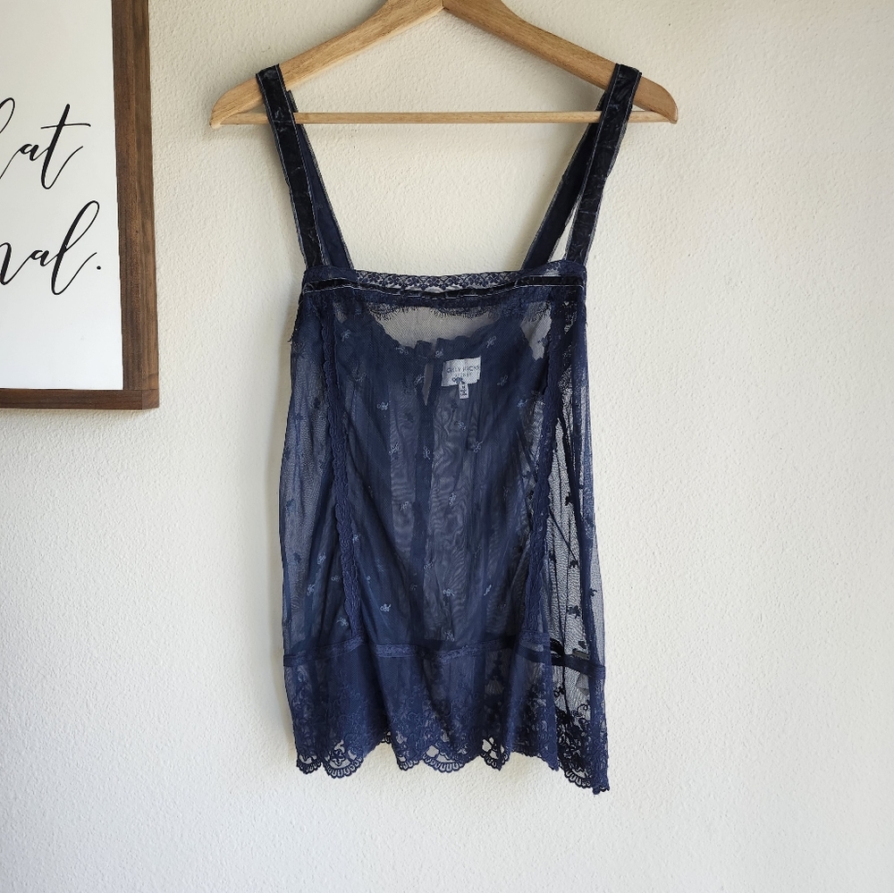 Elegant Navy Lace Camisole